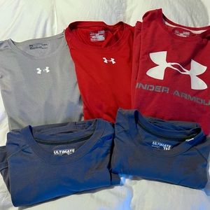Lot of 5 short sleeve Men’s XL shirts. Under Armour & Adidas! Like new!